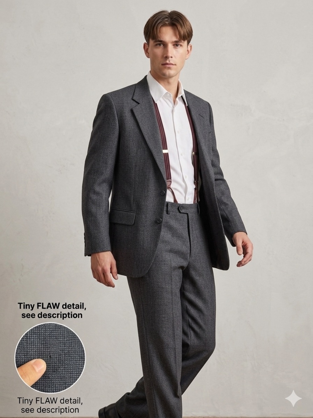 Vintage Burberrys' Nordstrom Suit, Grey Glen Plaid Wool, 40 Regular